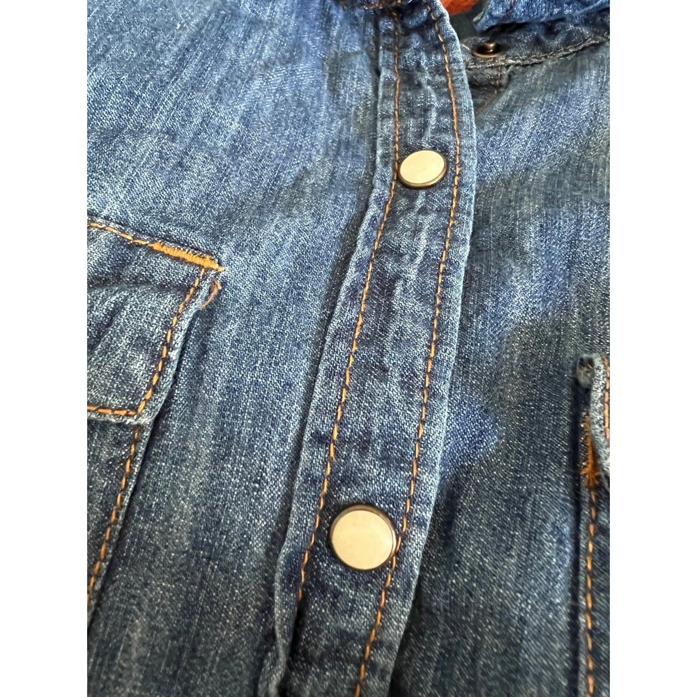 Forever 21 denim western style snap shirt women’s L - Picture 5 of 5